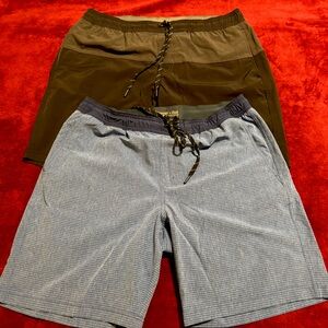 Men's Two-Pack Copper + Oaks Endurance Shorts with built in liner. L 8” inseam